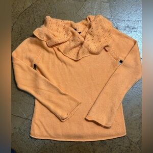 Size S Pierre Cardin Vibrant Orange Cowl Neck Sweater